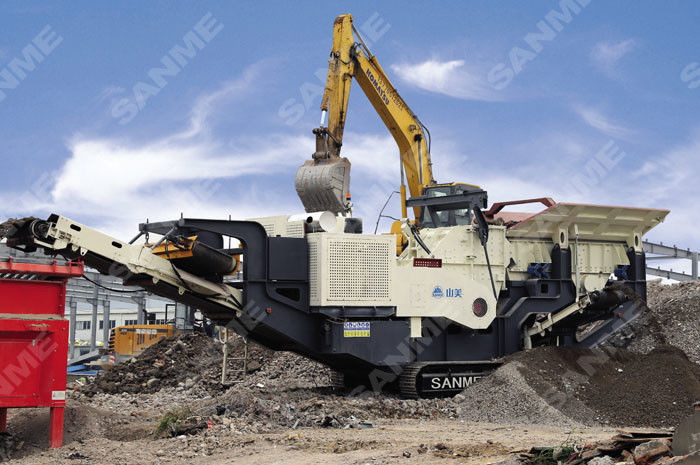 Granite Limestone 480t/H Mobile Cone Crusher For Construction Waste factory