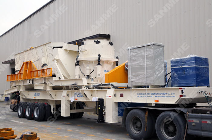 586t/H River Pebbles Limestone Portable Cone Crusher