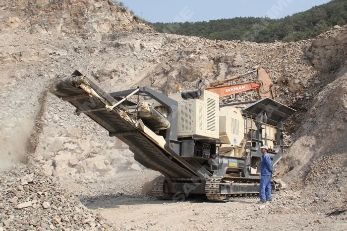 Tunnel River Pebbles Diabase Mobile Jaw Crusher 800t/H