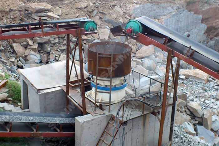Quarry Stone Cone Crusher Machine Hydraulic Pressure 30-1566TPH Smoothly Running