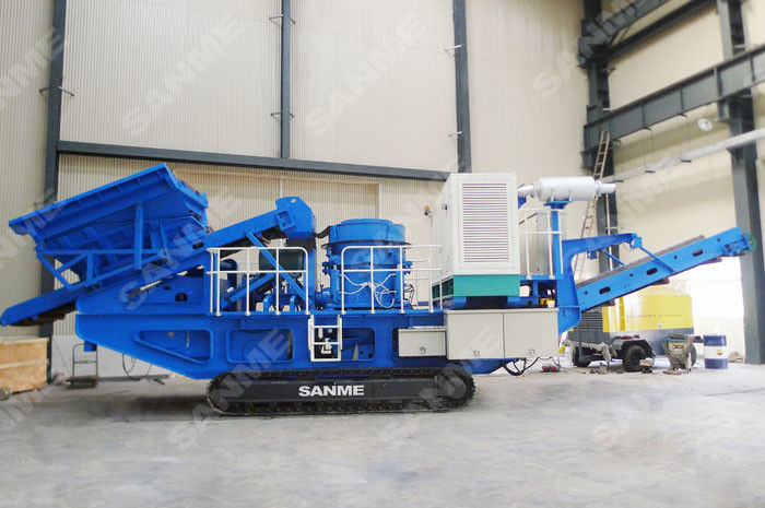 High Efficiency Mobile Crushing Plants Hydraulic Jaw Crusher , Mobile Quarry Crusher